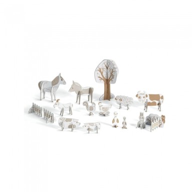 Colora, assembla e gioca - animali della fattoria