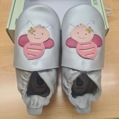 Bobux Soft Sole: apina rosa e argento - 3XL Tg 26