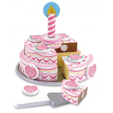Taglia torta di compleanno in legno