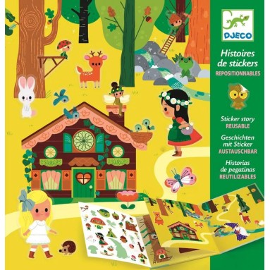 Adesivi attacca e stacca con storia - Foresta magica 