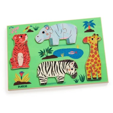 Primo Puzzle in legno. Animali selvatici