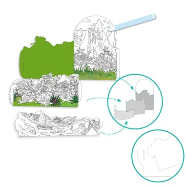 Disegni da colorare in 3D: Sulla vetta della montagna