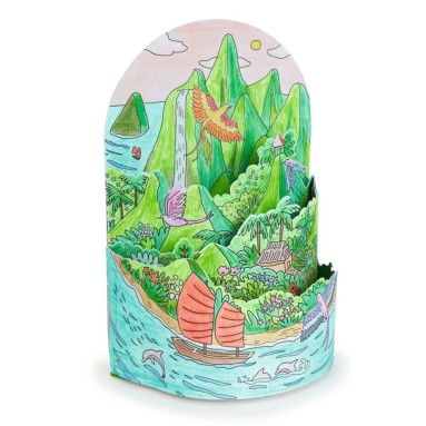 Disegni da colorare in 3D: Sulla vetta della montagna