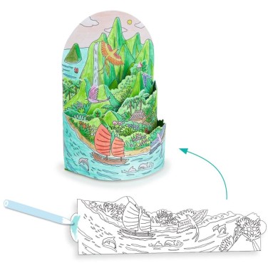 Disegni da colorare in 3D: Sulla vetta della montagna