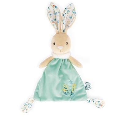Doudou triangolare verde: coniglio