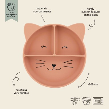 Piatto a tre scomparti con ventosa: Miss Cat