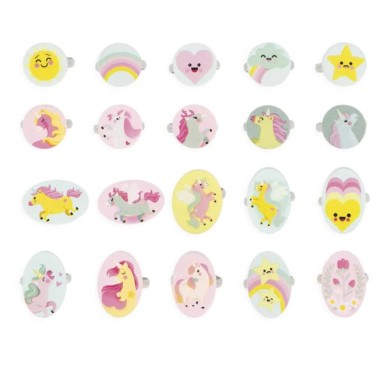 UNICORNO - 20 ANELLI REGOLABILI