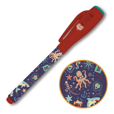 PENNA MAGICA STEVE trasparente  con luce segreti